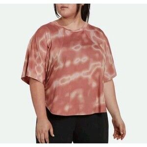 NWOT Adidas 11 Honore Training Tee Blush Geometric Shirt Women's Plus Size 2X